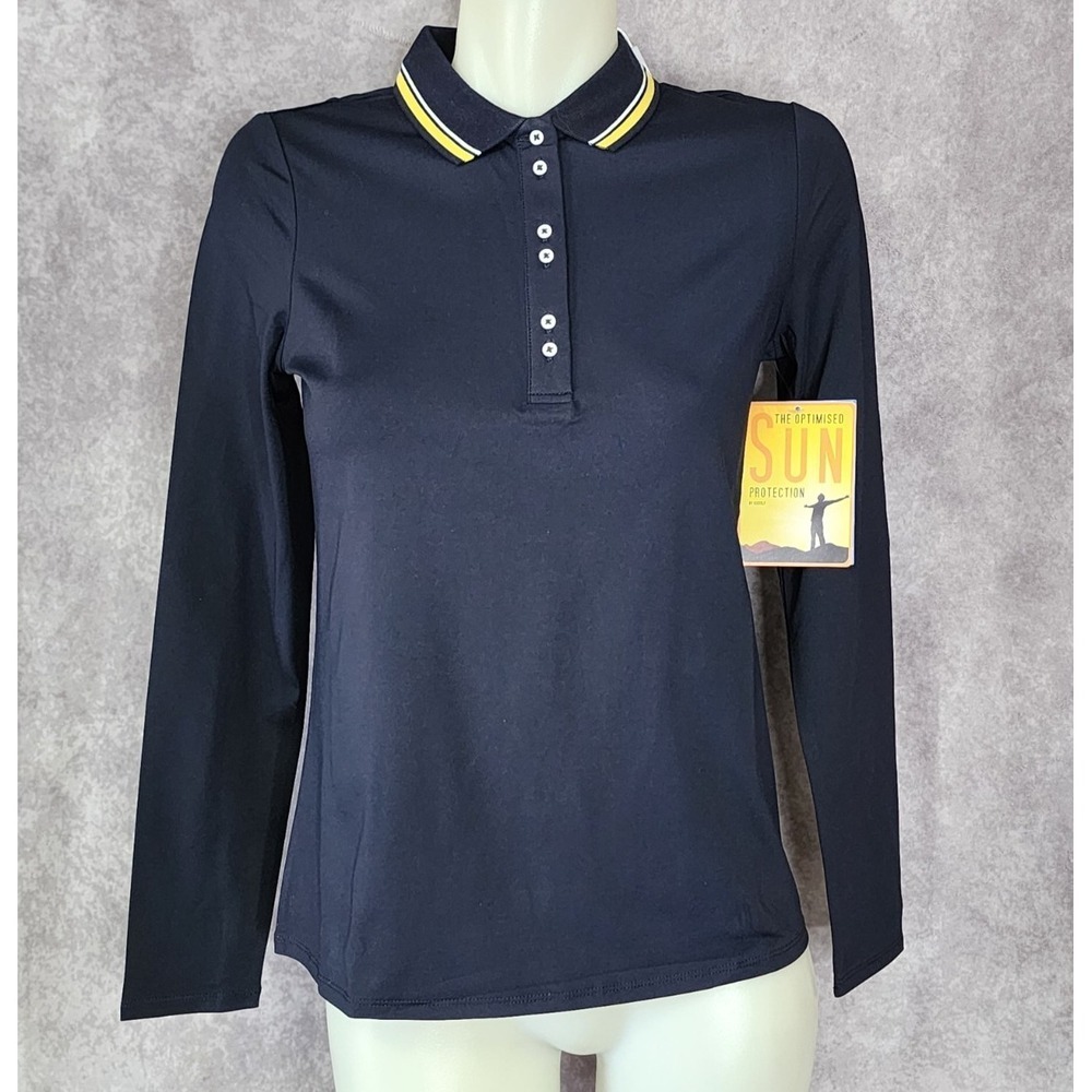 Swing Control Polo Shirt Women XS Navy Blue Long Sleeve‎ UV Protection Golfcore